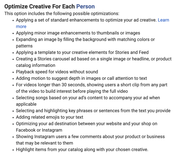 Optimize Creative for Each Person